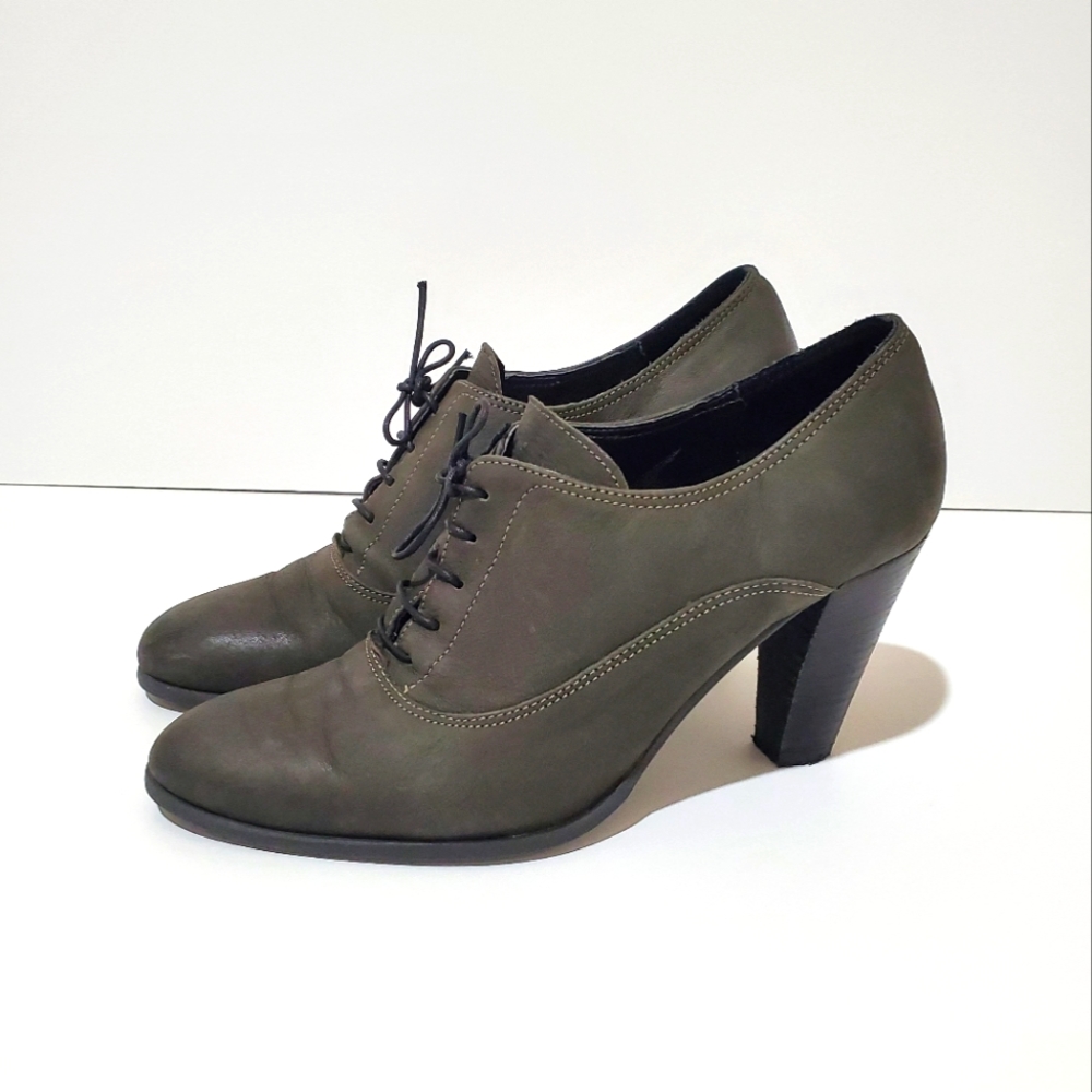 Caterina Firenze Gray Leather Women's Shoes Size 8.5 Eur 39